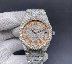 VVS personnalisé Moissanite Diamant Cadran Arabe Acier Inoxydable Glacé Automatique Montre-Bracelet Hip Hop Luxe Mode Pour Hommes - Product Image 1