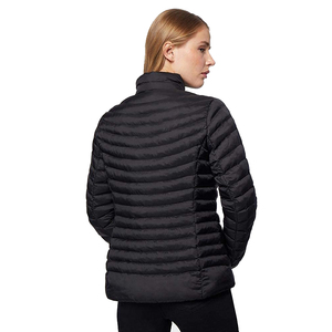 Chaqueta acolchada de lona transpirable para mujer con cremallera completa Abrigo con capucha con bolsillo de prendas de vestir Chaqueta tejida baja MOQ - Product Image 6