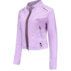Veste longue à manches longues pour femmes, fermeture éclair, simili cuir, légère, coupe ample, manteaux en PU - Product Image 1