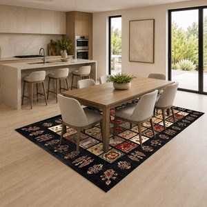 Tapis de salon en chenille antidérapant, imprimé numériquement, lavable en machine, design minimaliste rouge bordeaux, vente en gros RUGS DEPOT LXDP-0700 - Product Image 4