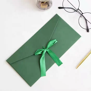 Biểu Tượng Tùy Chỉnh In Ví Phong Bì Quà Tặng Thiệp Chúc Mừng Bộ Bao Bì Đặc Biệt Phong Bì Giấy Với Phong Bì Ribbon Tie - Product Image 2