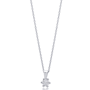 Collier à breloque en zircon à six griffes de conception ronde, bijoux en argent sterling 925 faits à la main en Turquie, vente en gros - Product Image 6