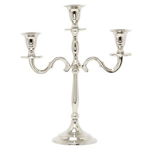 Candelabros de metal plateado de 3 brazos de la mejor calidad, candelabros y linternas de nuevo diseño para bodas y fiestas - Product Image 5