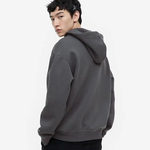 Venta al por mayor de las mujeres de desgaste Regular 100% algodón bordado sudaderas con capucha para el invierno de diferentes colores liso teñido suelto ajuste cremallera - Product Image 4