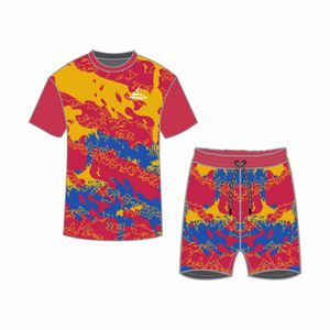 Ensemble de t-shirts en polyester sublimé personnalisés pour hommes, ensemble de shorts respirants, décontractés, d'été, 2 pièces à manches courtes - Product Image 5