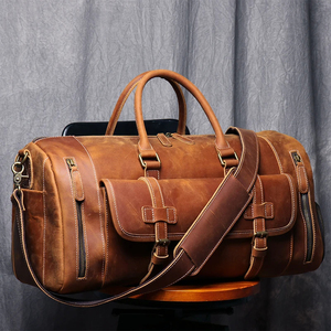 Leather Duffel Bag with Zipper Closure for Travel and Everyday Use - Product Image 3