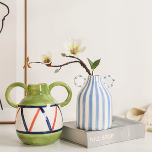 แจกันเซรามิกหรูหราคุณภาพสูง ดีไซน์สวยงาม ฐานกันลื่น ป้องกันการล้มโดยไม่ตั้งใจ เก็บรักษาการจัดดอกไม้ได้ - Product Image 2