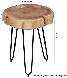 Tables d'appoint circulaires en bois avec métal de qualité supérieure, aspect simple et élégant, conception spéciale, multi-usages à bas prix - Product Image 2
