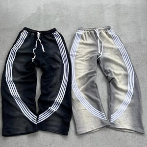 กางเกงจ็อกเกอร์ทรงหลวมสไตล์สตรีทแฟชั่น ลายทาง กางเกงวอร์มผ้าฝ้าย 100% สไตล์ลำลอง น้ำหนักเบา บริการ OEM มีให้บริการ - Product Image 3