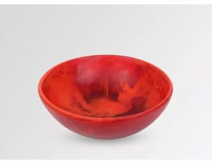 Bol de service à salade et pot de vinaigrette en résine époxy de vente chaude grand bol de vaisselle de service en bois d'acacia pour salades fruits pâtes - Product Image 1