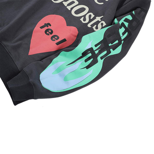 Sweat-shirt à capuche Lucky Me I See Ghosts pour homme, streetwear, surdimensionné, en coton French Terry, imprimé, style automne - Product Image 4