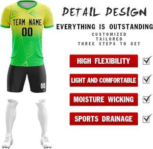 Maillots de football personnalisés imprimés par sublimation, service OEM, ensembles respirants, uniformes scolaires et universitaires personnalisés, conception de maquette gratuite - Product Image 2