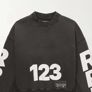 เสื้อสเวตเตอร์ผ้าฝ้ายขนาดใหญ่โอเวอร์ไซส์สำหรับผู้ชายในฤดูหนาวพิมพ์ลายกรดซีดๆพิมพ์โลโก้ออกแบบได้ตามต้องการ - Product Image 6