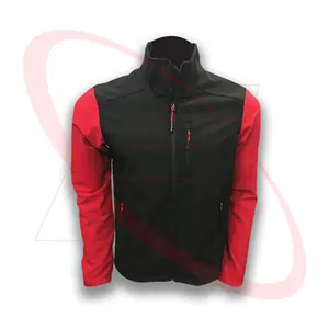Chaqueta de concha suave de la mejor calidad para hombre, ropa personalizada, impermeable, color rojo y negro, carcasa suave