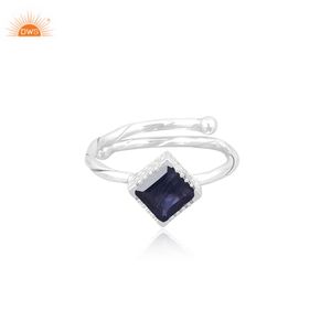 Bague de pierres précieuses Iolite Bague de pierre de naissance en argent sterling 925 Bague de tous les jours Fabricant de bijoux personnalisés faits à la main - Product Image 2