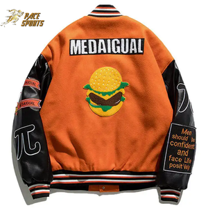 เสื้อแจ็กเก็ตทีมเบสบอลของผู้ชายเสื้อเกราะกำมะหยี่แบบพิเศษแขนหนังยืน - Product Image 3