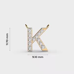 Gold Plated Letter Fine Jewelry Pendants & <b>Charms</b> Kudos " K " SHAPE Diamond Pendant for Unisex Children Classic Style - Product Image 2