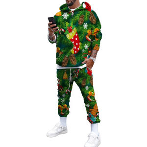 Conjunto de chándal navideño festivo diseñado para la comodidad invernal, para descansar en casa, ropa informal y celebraciones de temporada - Product Image 3