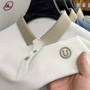 Chemise pour homme 100% coton coupe cintrée, respirante, durable, col en tricot solide, décontracté, été, style court - Product Image 3