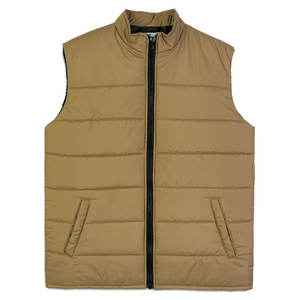 <b>Men's</b> Custom Plus Size <b>Canvas</b> Puffer Vest <b>Jacket</b> Waterproof Casual Winter Sleeveless Bubble Design - Product Image 1