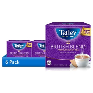 Tetley British Blend Premium Black <b>Tea</b>, 80 Count <b>Tea</b> Bags (Pack of 6) - Product Image 2