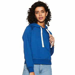 Sudadera con capucha de algodón para niñas, ropa de moda, azul, con cordones, Polar, a la venta - Product Image 1