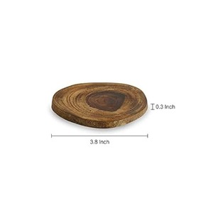 Sous-verres écologiques en écorce de bois de manguier, sous-verres classiques pour table à thé, sous-verres en noyer naturel, design rond/carré - Product Image 3