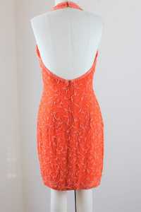 Elegante vestido bordado hasta el té Trabajo con cuentas pesadas Cintura natural Estilo de fiesta Hecho de gasa para ocasiones especiales - Product Image 6