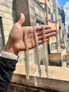 Cadena de eslabones cubanos de Hip Hop de diamante cultivado en laboratorio en oro rosa de 14 quilates, joyería de lujo en cadenas finas de corte redondo, collares para hombres - Product Image 3