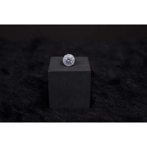 NOVAMART Fine SILVERINGS 925 STERLING ROYAL RADIANCE EMBELLISHED DIAMOND <b>RING</b> Fashionable Inlay Technology Emerald Cut Claw for - Product Image 1