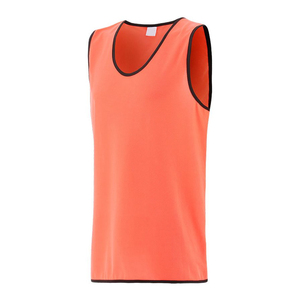 Chaleco Deportivo Unisex de Malla Naranja, Sin Mangas, Transpirable, para Adultos, Todas las Temporadas, Corte Regular, Cuello en V - Product Image 1