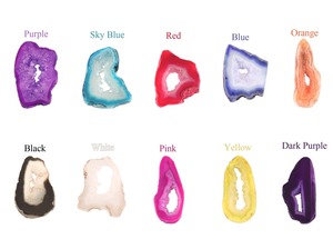 Vente en gros d'agate géode authentique tranche de druzy crochet boucle d'oreille or galvanoplastie tranchant fait main suspendu cadeau pour elle - Product Image 6