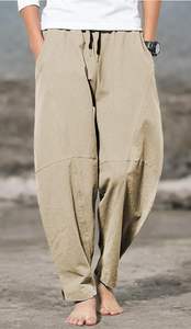 2025 Vintage grande taille hommes pantalons haute qualité léger tricoté toile séchage rapide taille moyenne Style lavé - Product Image 4