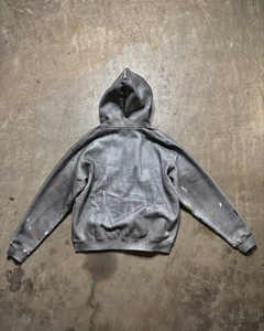 Sudadera con capucha para hombre, ropa de calle, parche bordado con apliques, Vintage, lavado ácido, Sol, se desvanece, Sudadera con capucha desgastada, boxy, recortada, sudaderas con capucha de gran tamaño para hombre - Product Image 2