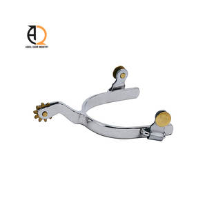 Espuelas Decorativas para Equitación en Pares de Acero Inoxidable con Placa de Cobre Tallada, Productos Ecuestres - Product Image 3