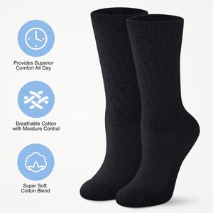 Calcetines deportivos para hombre, calcetines de algodón puro de talla grande, calcetines largos informales de Color sólido para oficina y negocios, calcetines suaves transpirables para hombre - Product Image 2