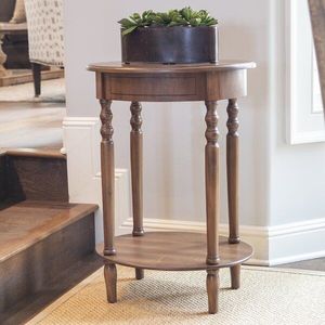 โต๊ะข้างตกแต่งทำจากไม้เนื้อแข็งพร้อมคำอุทธรณ์โบราณและรายละเอียดของช่างฝีมือสำหรับห้องนั่งเล่นสุดหรู - Product Image 4