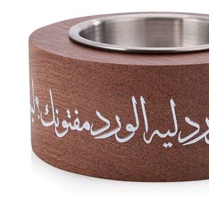 Luxury Round Wood Incense Burner With Metal Cup & Arabic Calligraphy Design Modern <b>Oud</b> <b>Bakhoor</b> Holder for Home Decor & Gifting - Product Image 6