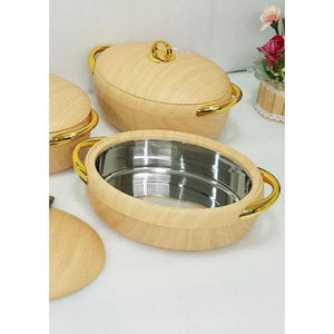 Olla de Acero Inoxidable Vintage, Pintada a Mano, para Servir Comida, Plato para Buffet, de Indian Metal World - Product Image 3