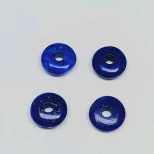 Cuentas Sueltas de Piedras Preciosas de Lapislázuli Talladas a Mano en Forma de Donut de 12 mm para Joyería - Product Image 3