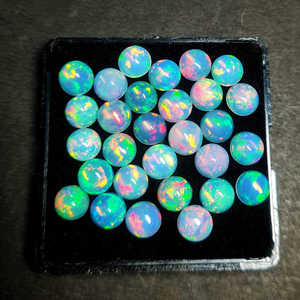 6mm opale éthiopienne forme ronde dos plat Welo opales de feu Cabochon haute qualité pierre précieuse en vrac opale blanche pierres lisses - Product Image 5