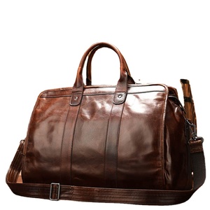 Vintage Luxury Genuine Leather Male Duffle Bag 62cm Super Large Men Weekender Luggage Sport Style Waterproof Lightweight Bags - Product Image 2
