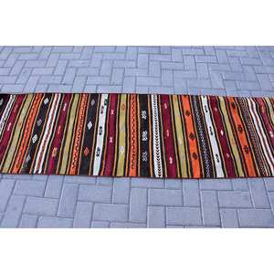 Orange rouge Vintage tapis turc grande surface 9x12 Rectangle Patchwork Design PP matériel avec support en laine pour couloir chambre décor - Product Image 3