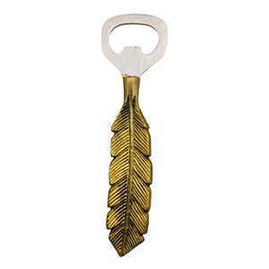 Abrebotellas de oro de Metal de la mejor calidad con mango de diseño de hoja de árbol boda Hotel fiestas Cocina - Product Image 4