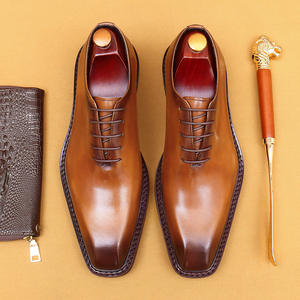 Chaussures Richelieu en cuir véritable perforé pour hommes, à bout pointu, idéales pour les affaires et les soirées - Product Image 1