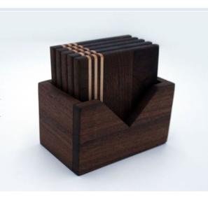 Trending Wooden Round Coaster Good Quality Hotels Tabletop Tea & <b>Coffee</b> Cup Mats & <b>Pads</b> Walnut Brown Cup Coasters - Product Image 4