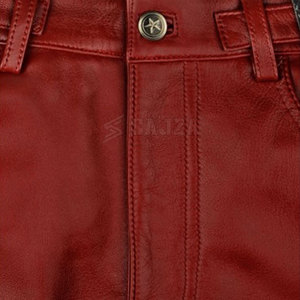 Precio al por mayor pantalones de cuero por encargo para los hombres con logotipo personalizado pantalones de cuero de diseño único - Product Image 5