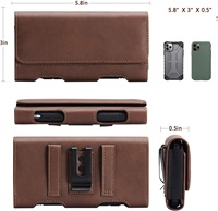 Étui élégant en cuir pour smartphone avec chargement sans fil, étanche, support ceinture, couleurs personnalisables, lot de quatre