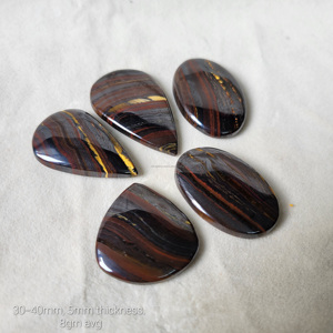 Tốt Nhất Bán Xác Thực Tinh Thể Sắt <span class=keywords><strong>Tiger</strong></span> Eye Cabochons Chất Lượng Cao Phẳng Lại Loose Đá Quý Trang Sức Làm Đen <span class=keywords><strong>Tiger</strong></span> - Product Image 4