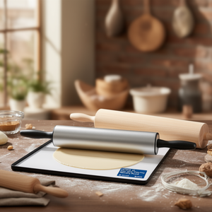 PATISSE 25 cm <b>Silver</b> <b>Top</b> Anti-Affinity Teigrolle Rolling Pin & Pastry Board - Product Image 3